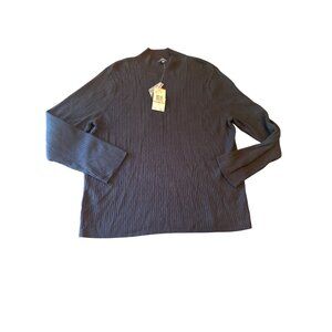 Vintage 90s Evan-Picone Womens 3X Black Ribbed Sweater Top Long-Sleeve Mock Neck